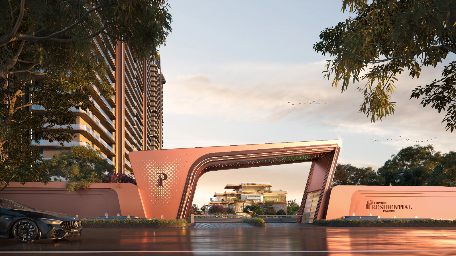 Ashtech Presidential Towers Grand Entrance and Luxury Gate View