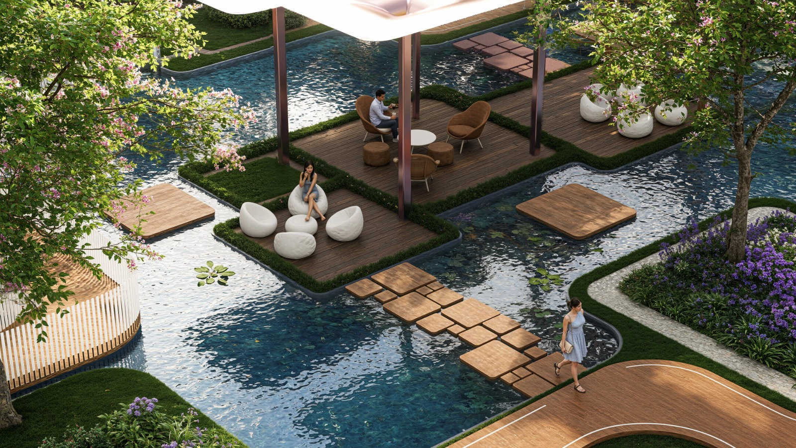 Resort-style landscaping